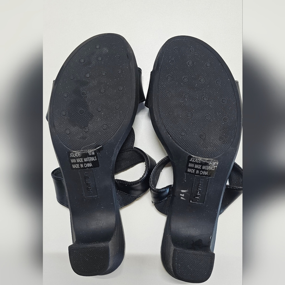 Jasmin Black Sandals with Gold Details Size 10; 2.5 In Heel - Picture 5 of 5